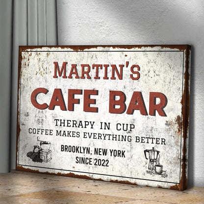 Cafe Bar Sign - canvas