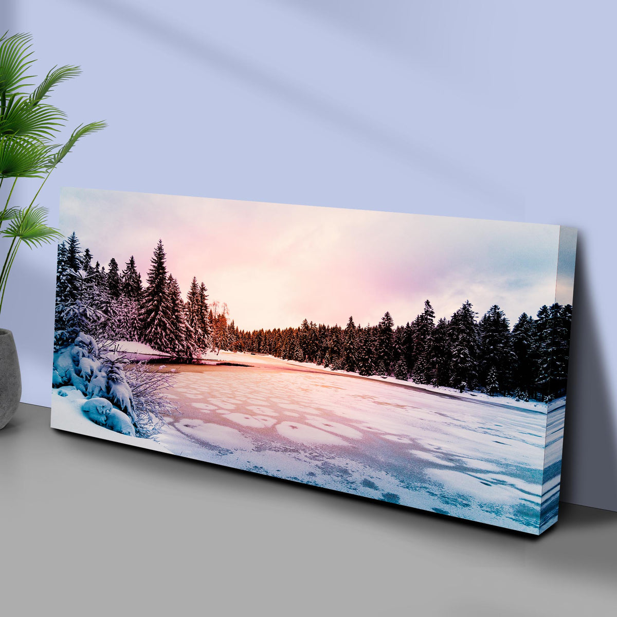 Winter Lake Wonderland Canvas Wall Art