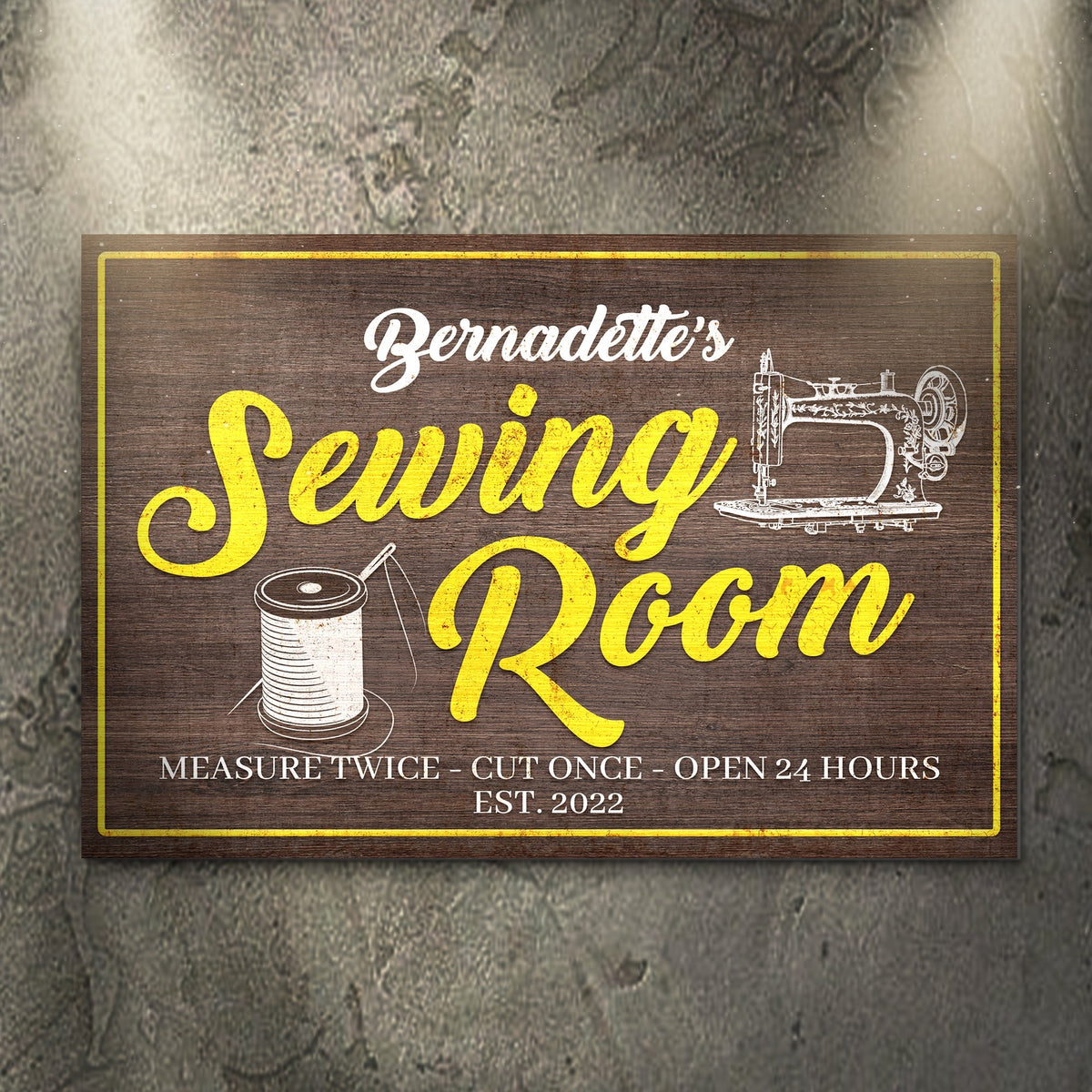 Measure Once Cut Twice Open 24 Hours Sewing Room Sign
