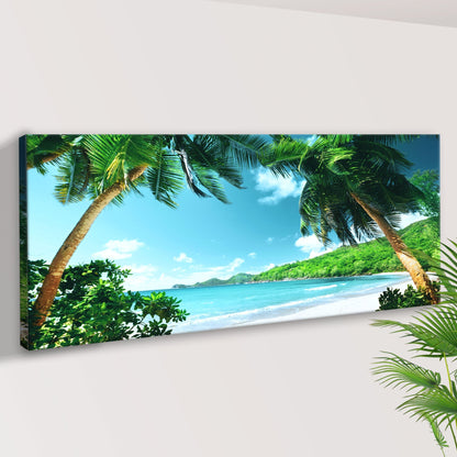 Coconut Trees And Tropical Beach Canvas Wall Art ()
