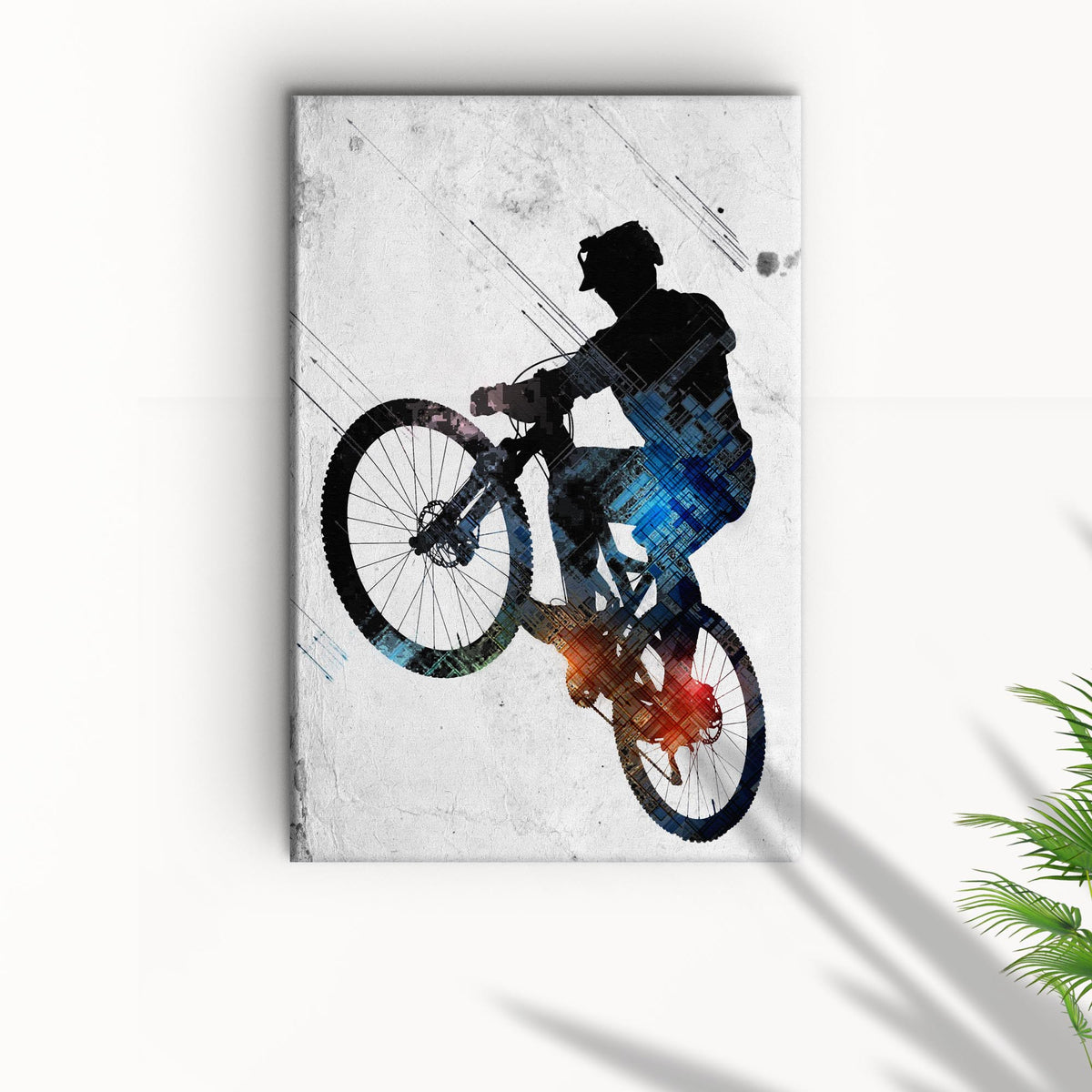 Road Bike Abstract Canvas Wall Art