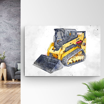Construction Truck Skid Steer Canvas Wall Art