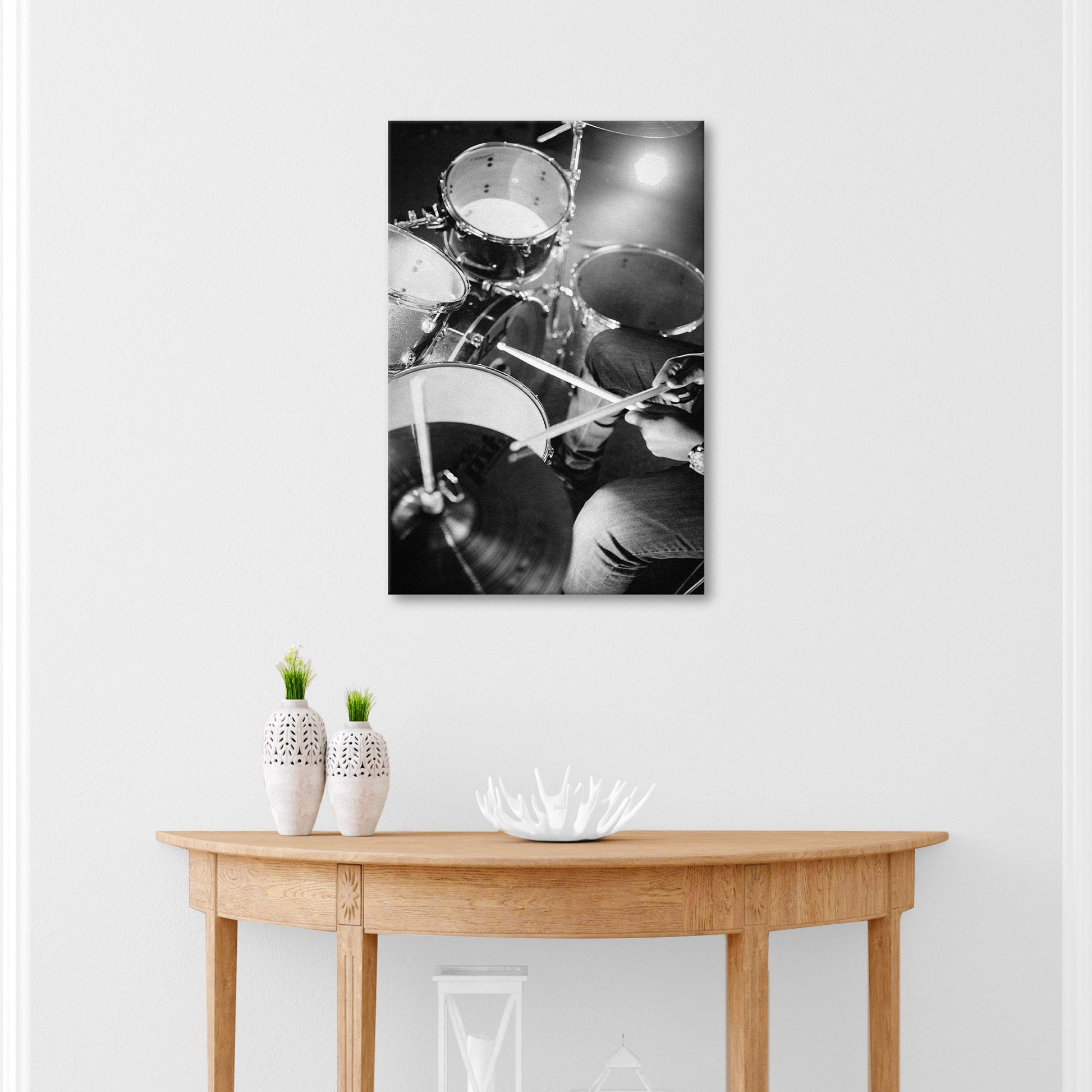 Drums Monochrome Canvas Wall Art