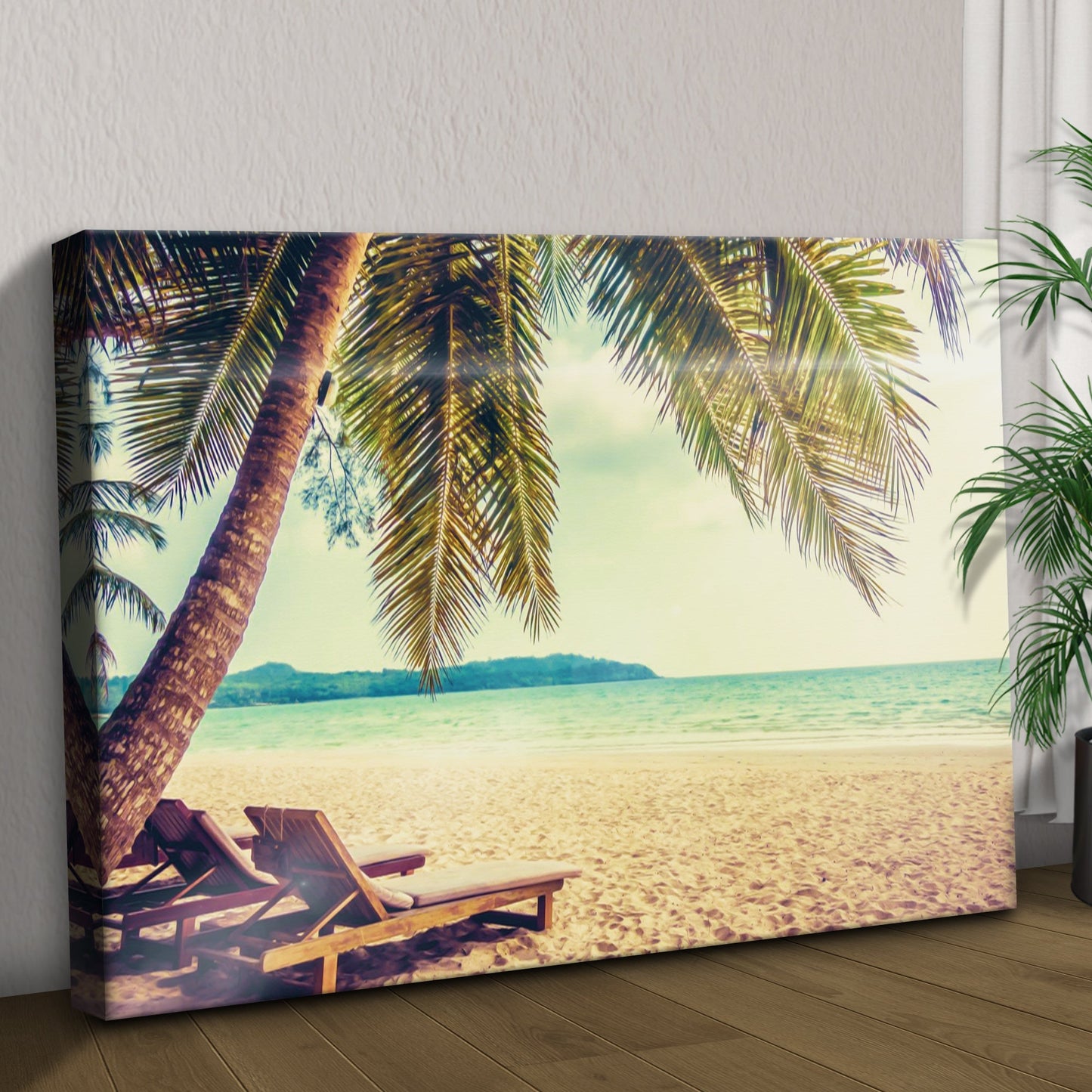 Tropical Beach Sunrise Canvas Wall Art