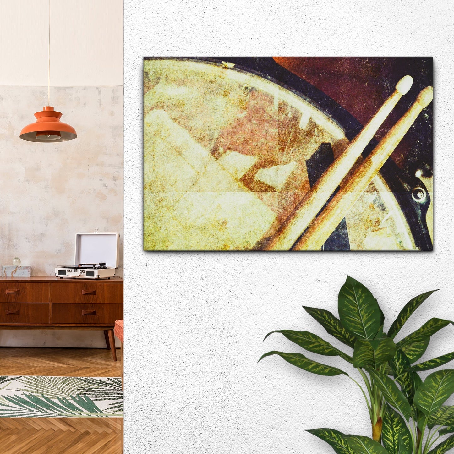 Drums Grunge Canvas Wall Art