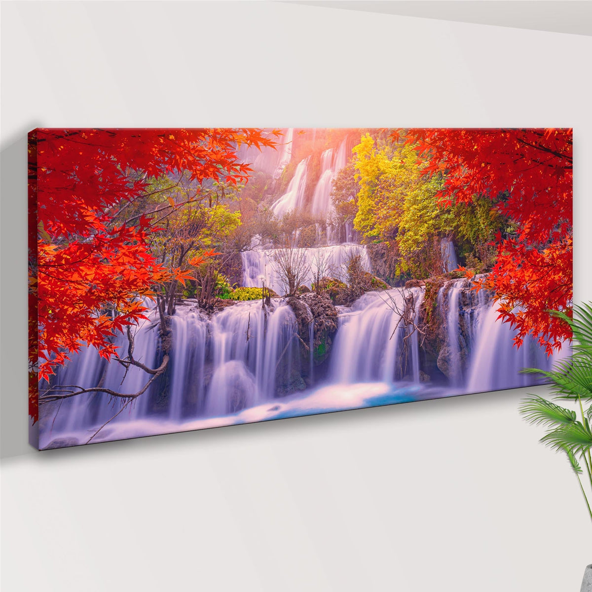 Autumn Waterfalls Canvas Wall Art