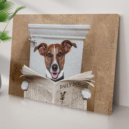 Dog Reading The Newspaper Canvas Wall Art II