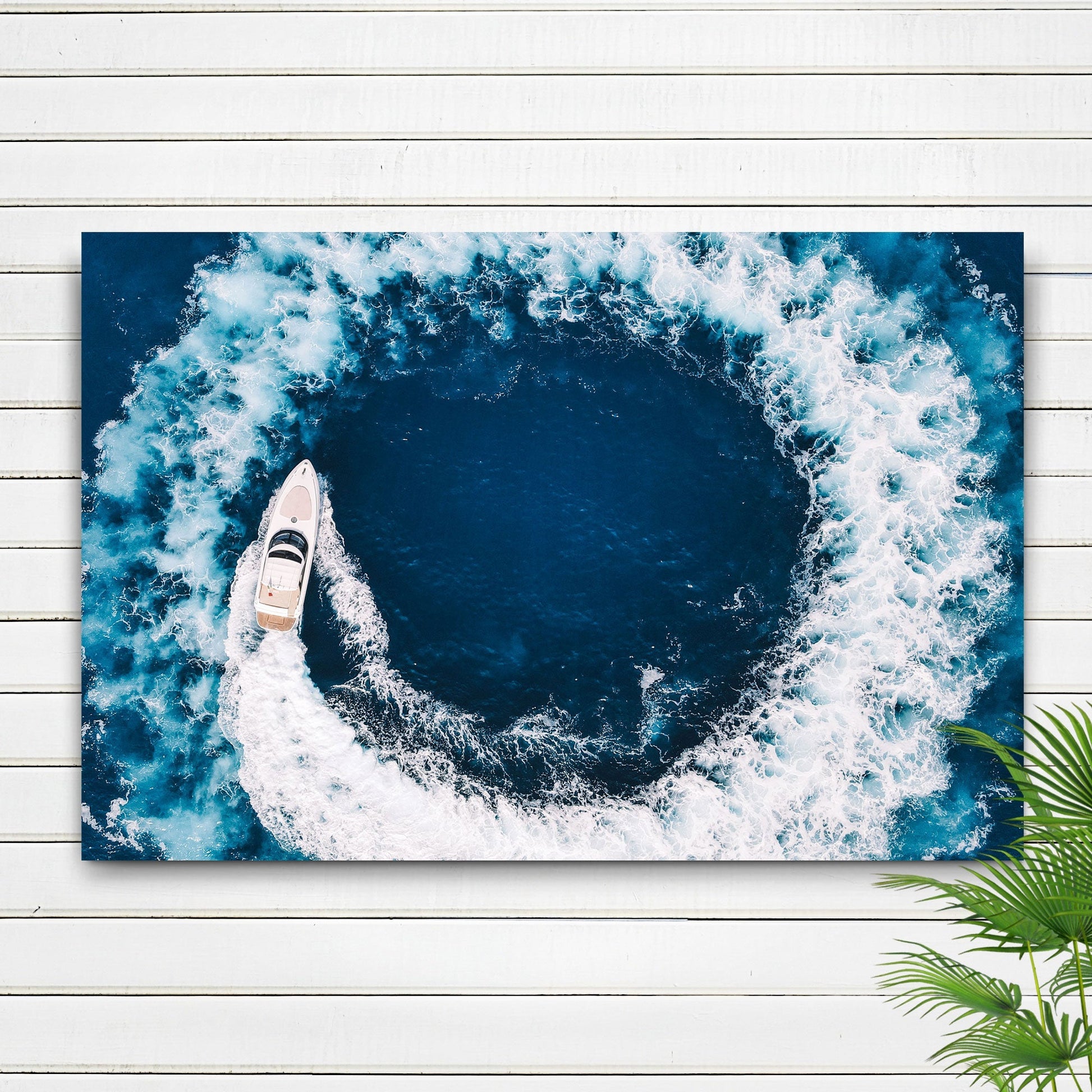 Boat Yacht In The Ocean Canvas Wall Art