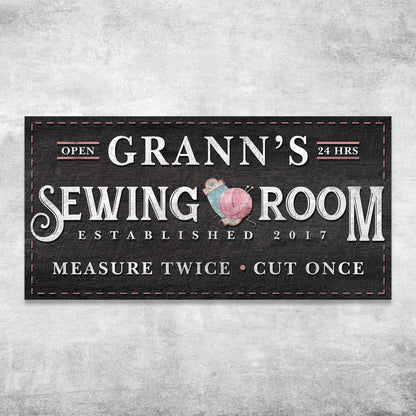 Measure Once Cut Twice Sewing Room Sign
