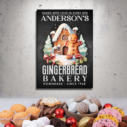 Baked With Love In Every Bite Gingerbread Bakery Sign