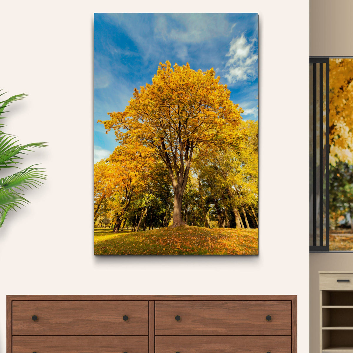 Yellow Maple Tree Canvas Wall Art