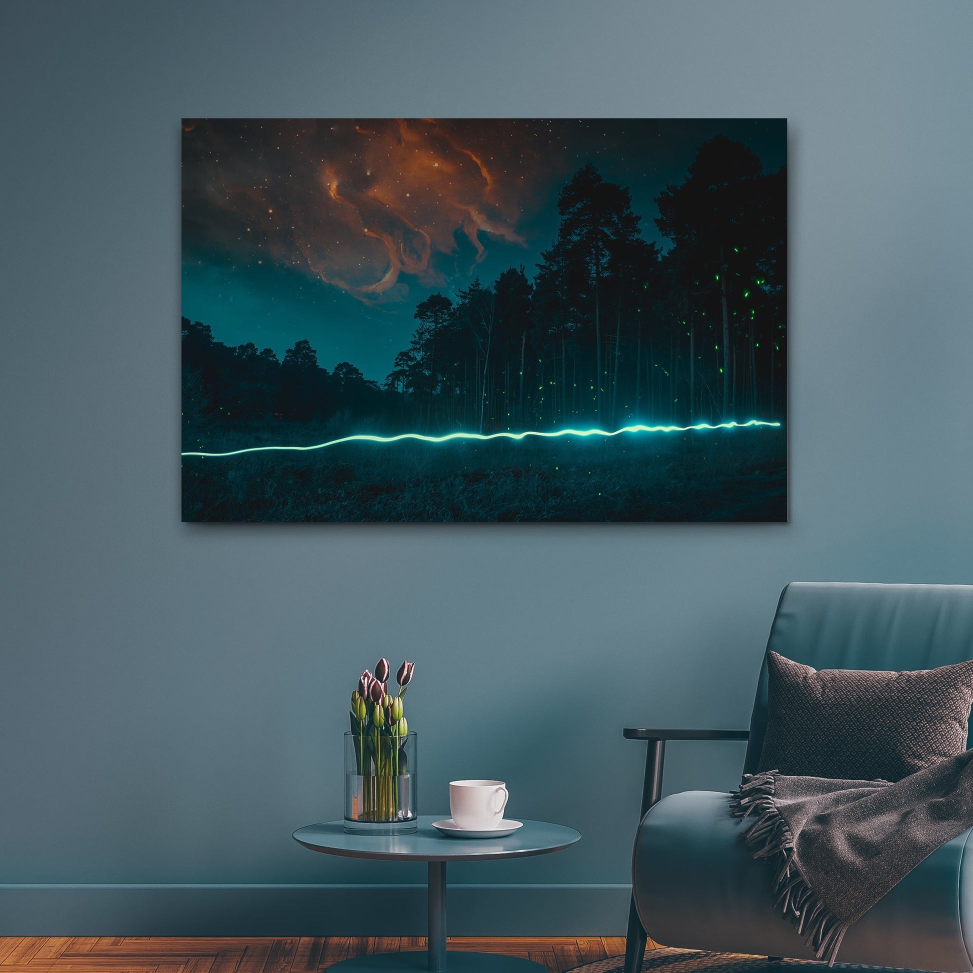 Clouds By The Forest Canvas Wall Art
