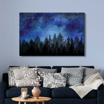 Galaxy Sky Forest Canvas Wall Art