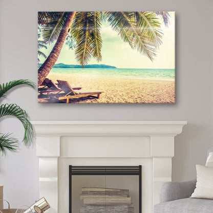 Tropical Beach Sunrise Canvas Wall Art