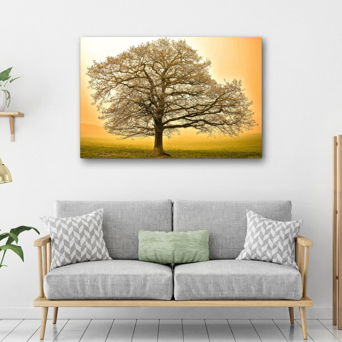Golden Oak Tree Canvas Wall Art
