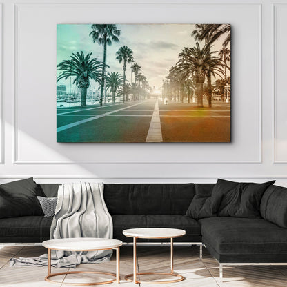Port Vell Promenade Canvas Wall Art