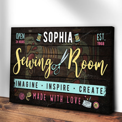 Imagine Inspire Create Sewing Room Sign