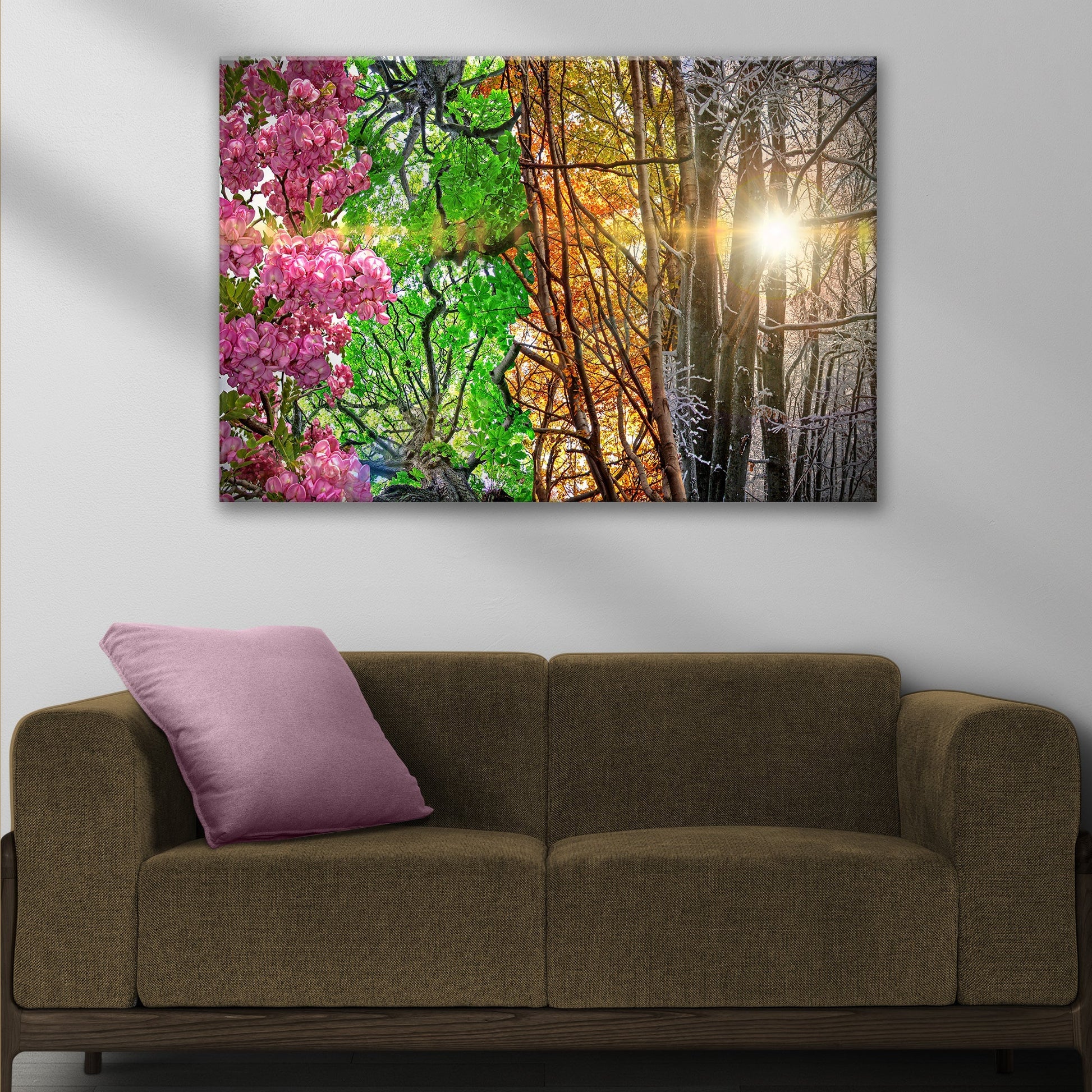 Trees Four Seasons Canvas Wall Art