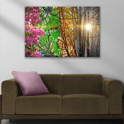 Trees Four Seasons Canvas Wall Art