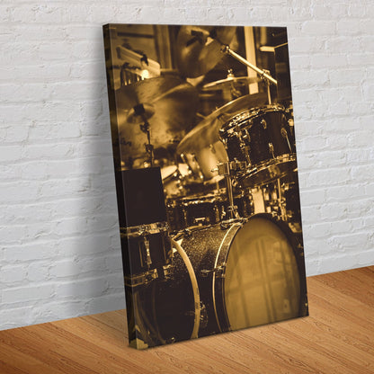Drums Sepia Canvas Wall Art