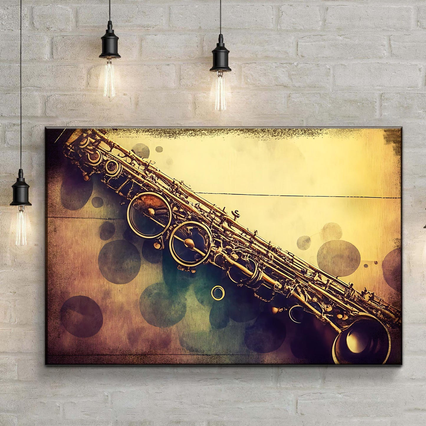 Clarinet Retro Canvas Wall Art