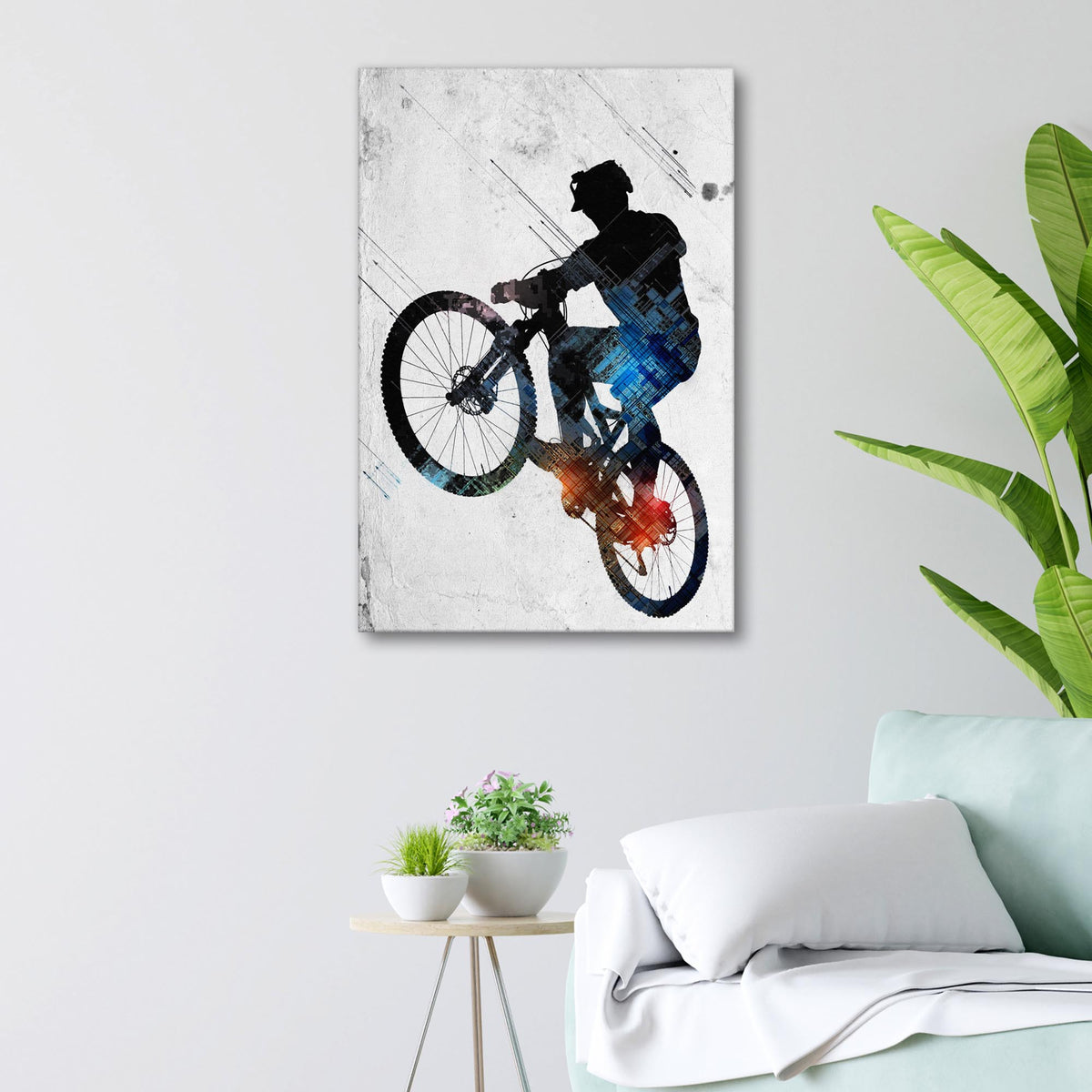 Road Bike Abstract Canvas Wall Art