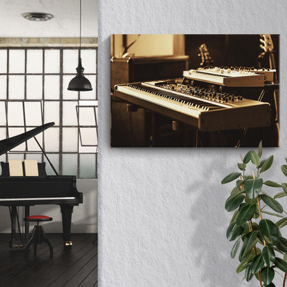 Keyboard Sepia Canvas Wall Art
