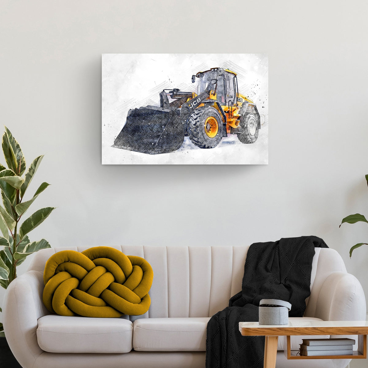 Construction Truck Wheel Loader Canvas Wall Art