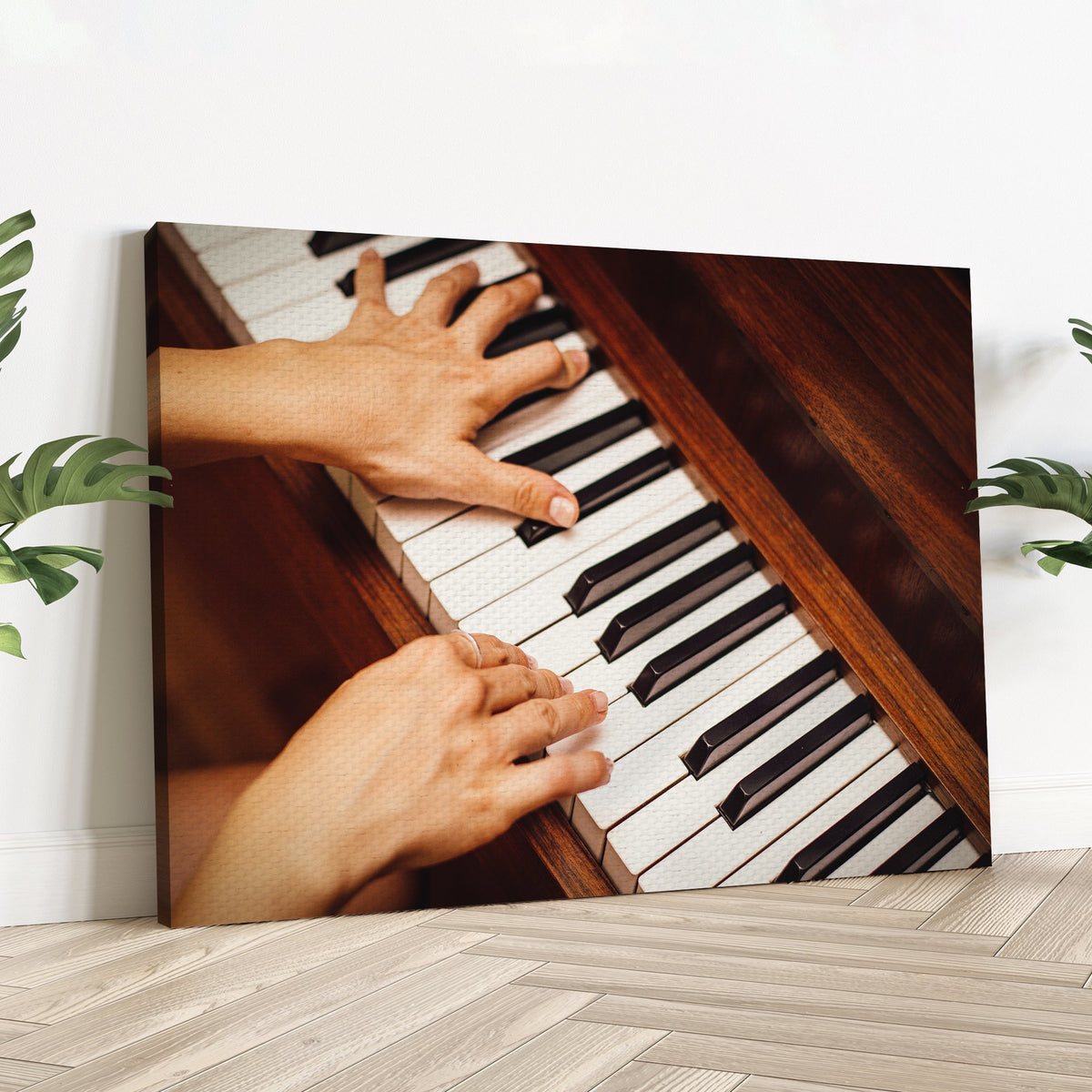 Piano Playing Canvas Wall Art