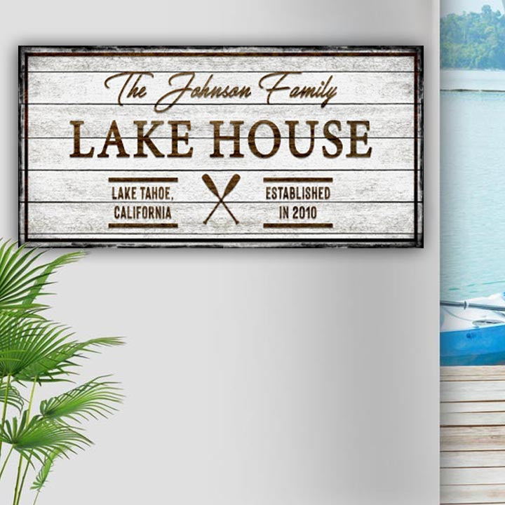 Family Lake House Sign V
