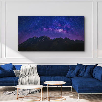 Milky Way Mountain Canvas Wall Art