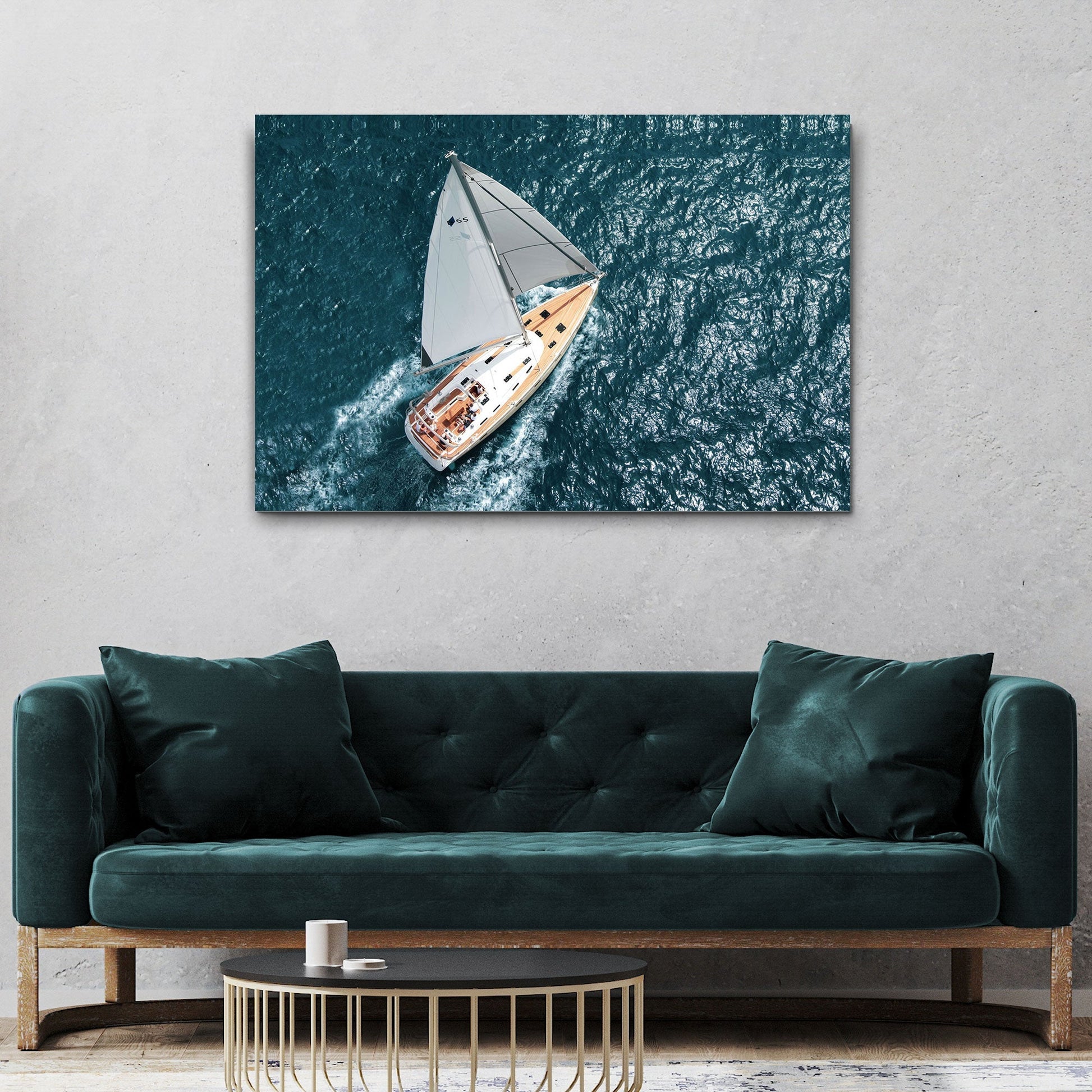 Boat Yacht Adrift Canvas Wall Art