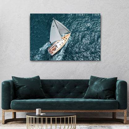 Boat Yacht Adrift Canvas Wall Art