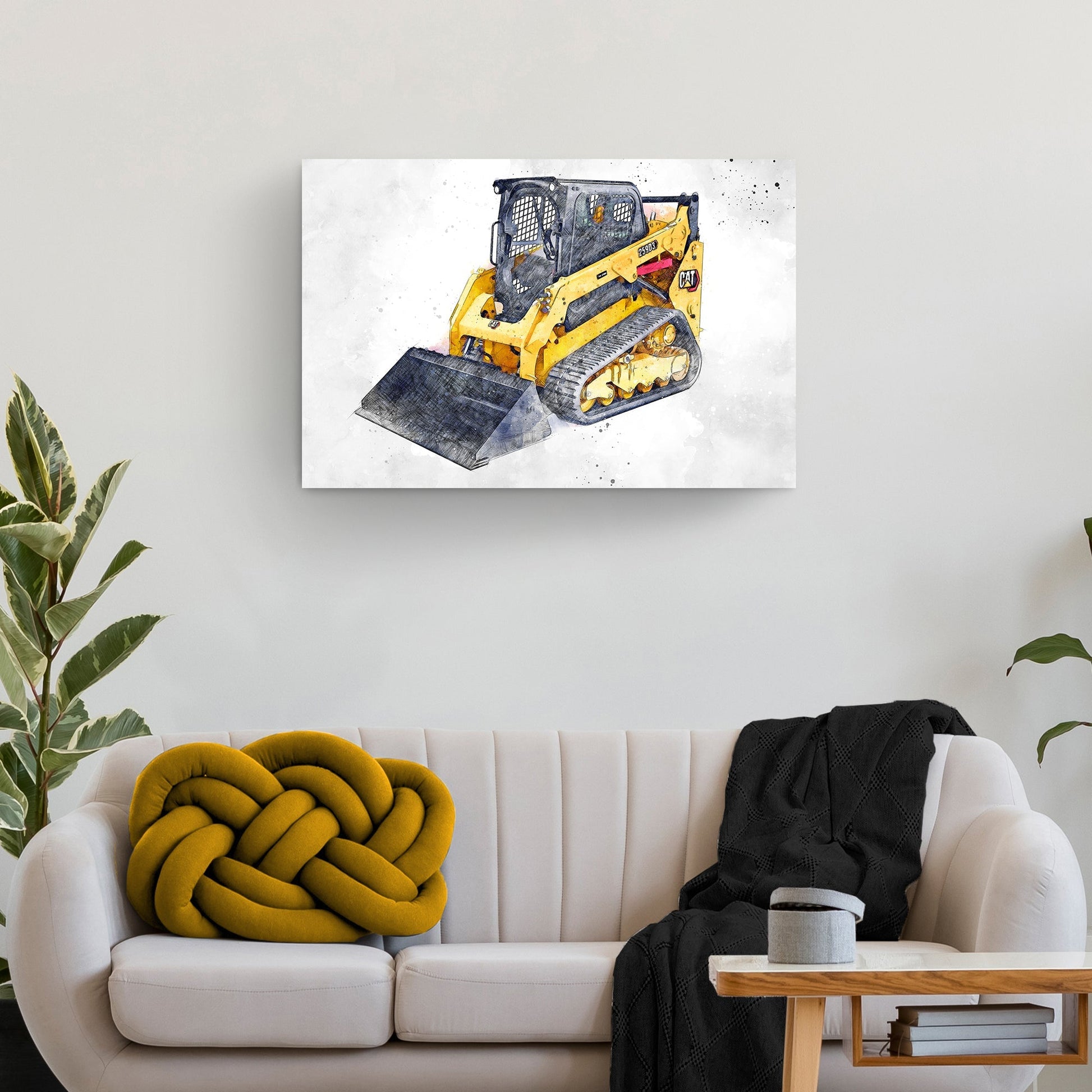 Construction Truck Skid Steer Canvas Wall Art