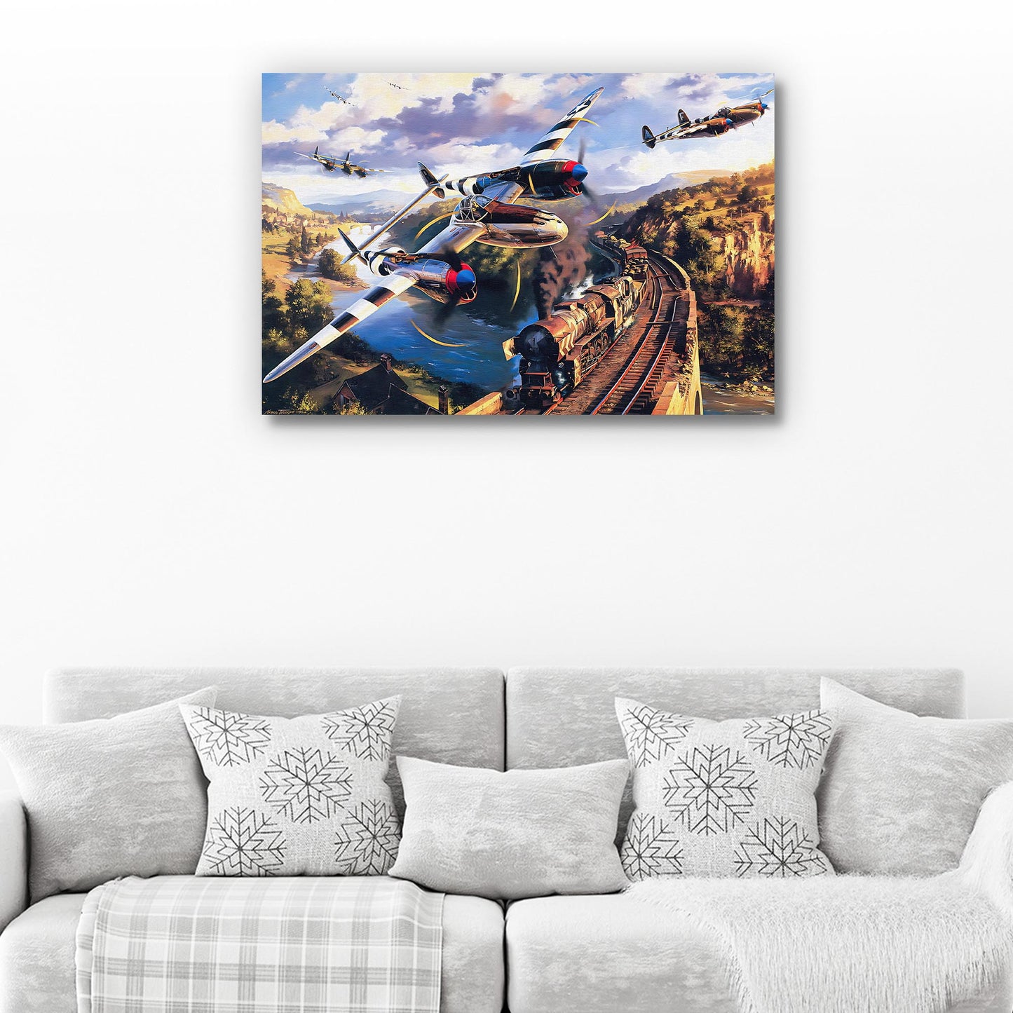 Fighter Plane Lockheed P-38 Lightning Canvas Wall Art