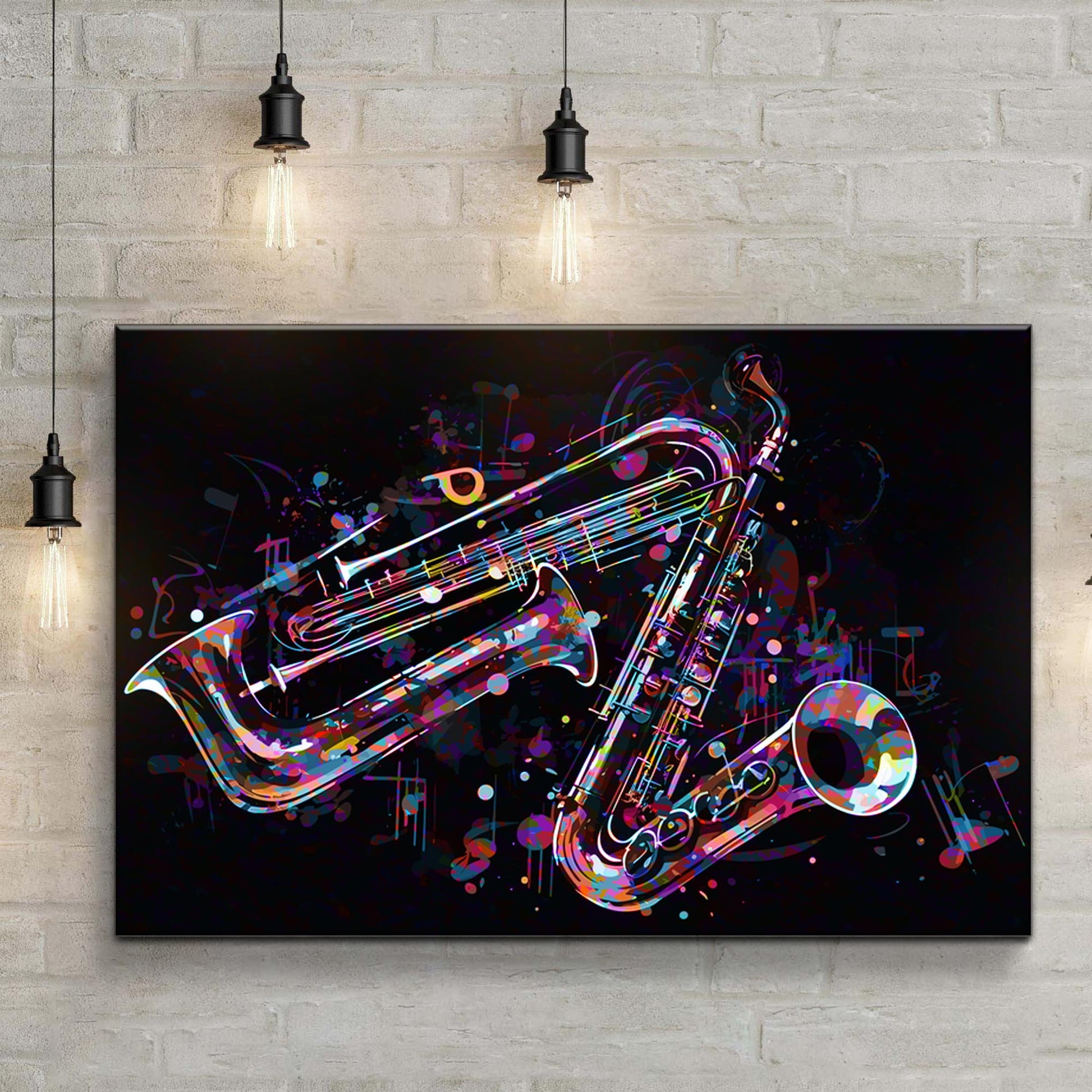 Clarinet Abstract Canvas Wall Art