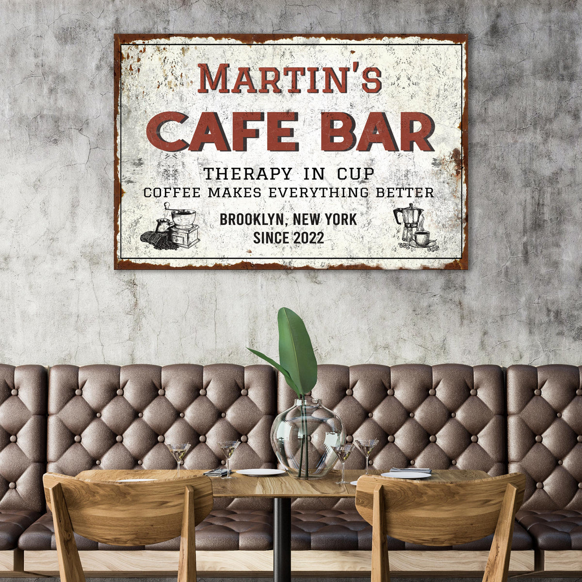 Cafe Bar Sign - canvas