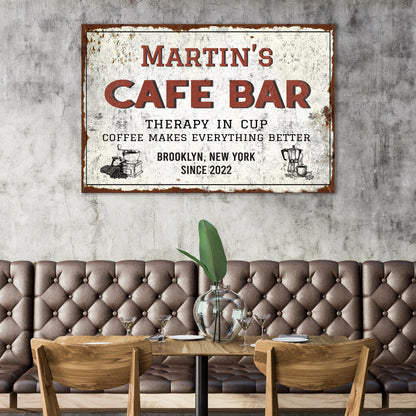 Cafe Bar Sign - canvas