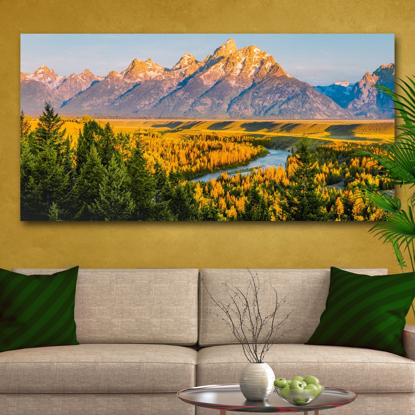Grand Teton Aspen Trees Canvas Wall Art