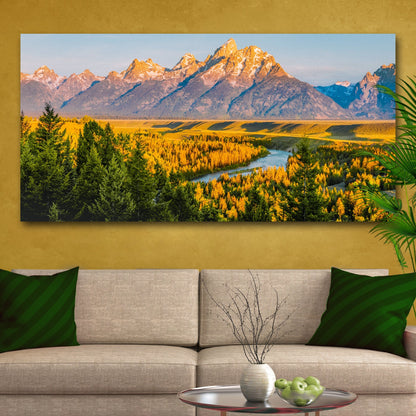 Grand Teton Aspen Trees Canvas Wall Art