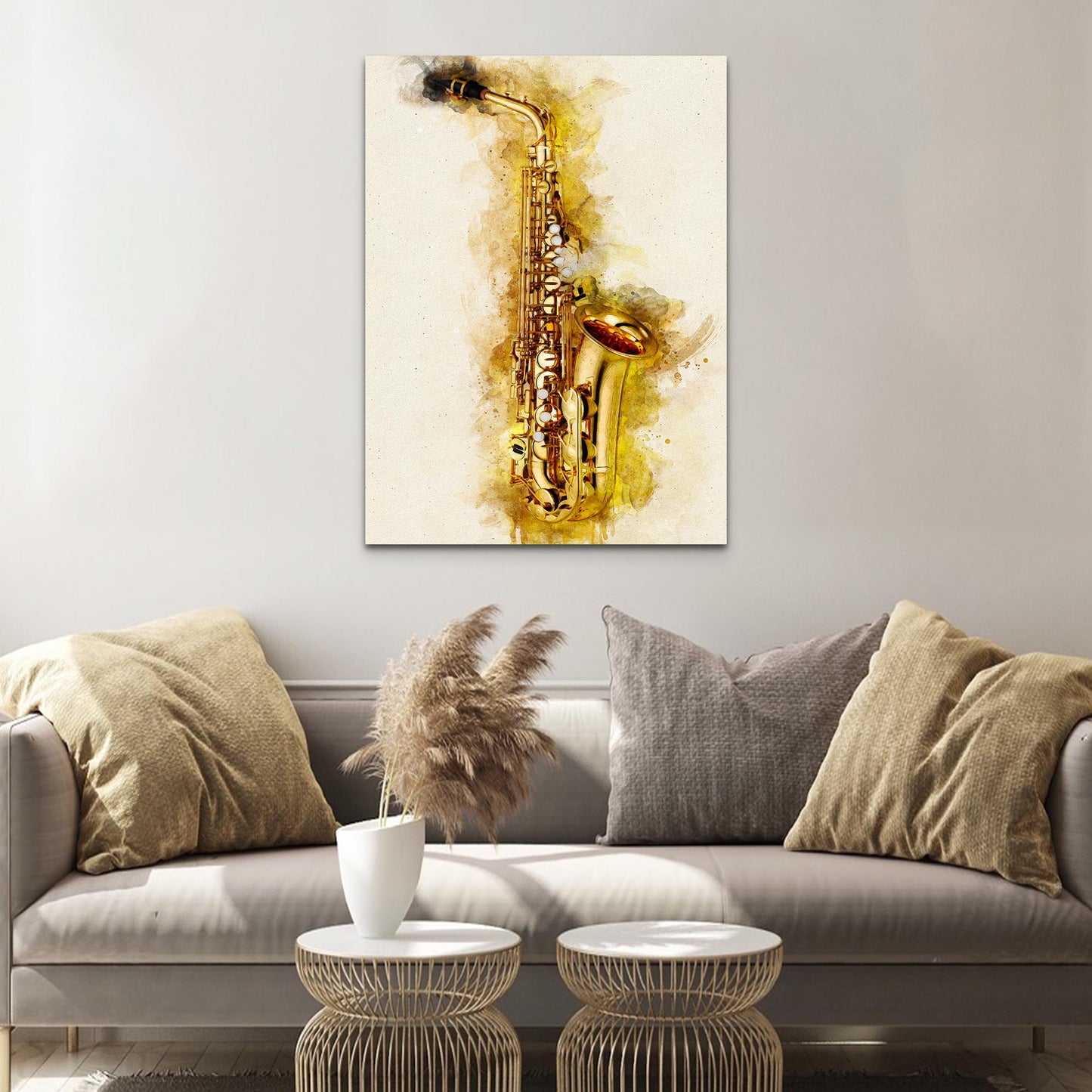 Clarinet Watercolor Canvas Wall Art