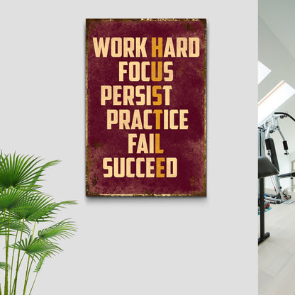 HUSTLE Motivational Portrait Sign