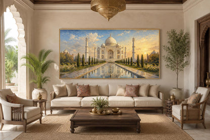 Taj Mahal at Sunrise Indian Canvas Wall Art