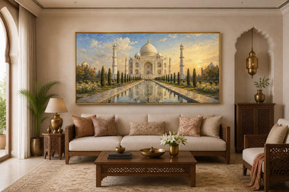 Taj Mahal at Sunrise Indian Canvas Wall Art
