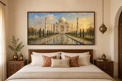 Taj Mahal at Sunrise Indian Canvas Wall Art