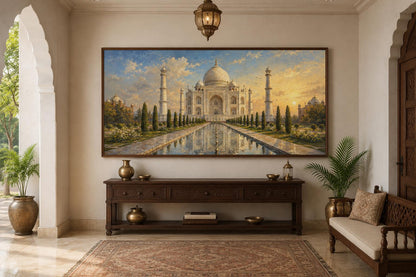 Taj Mahal at Sunrise Indian Canvas Wall Art