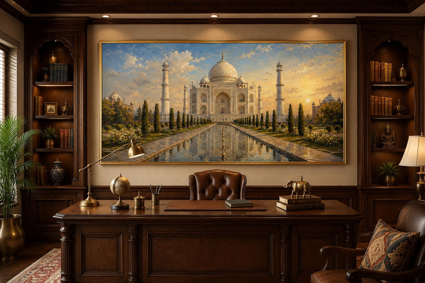 Taj Mahal at Sunrise Indian Canvas Wall Art