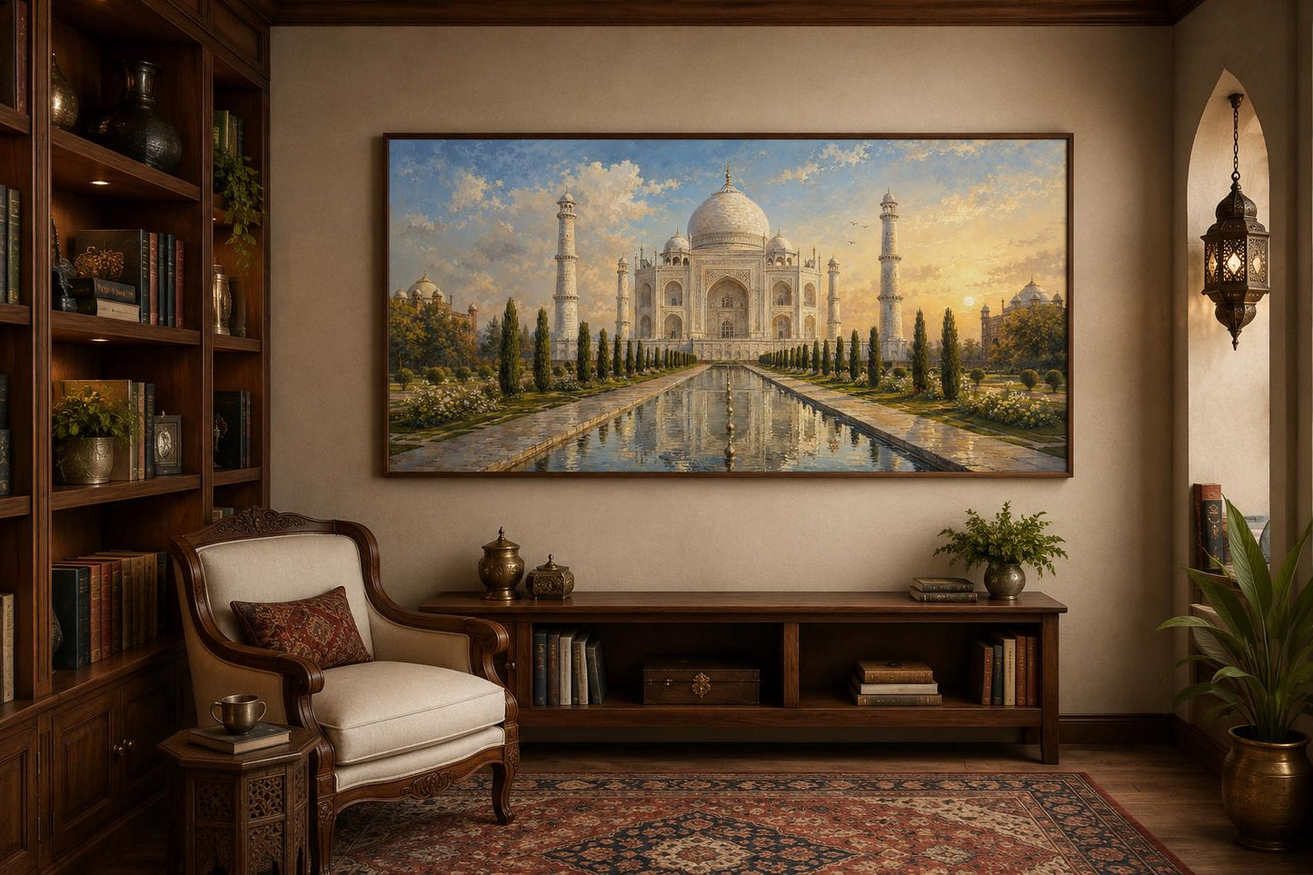 Taj Mahal at Sunrise Indian Canvas Wall Art