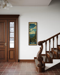 Tall Narrow Blue Ridge Mountains Vertical Travel Poster Canvas Wall Art