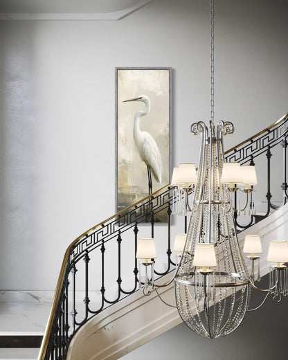 Tall Narrow Great Egret Vertical Wall Art